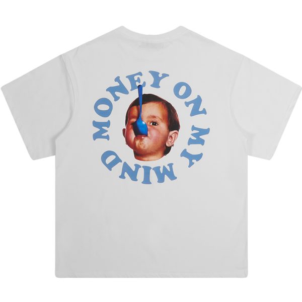 Pure Cotton Short Sleeve T-Shirt in Circular Letter Design - Inspired by 90s Y2K Style, Perfect for Casual Wear
