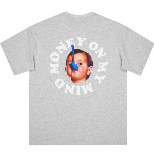 Pure Cotton Short Sleeve T-Shirt in Circular Letter Design - Inspired by 90s Y2K Style, Perfect for Casual Wear