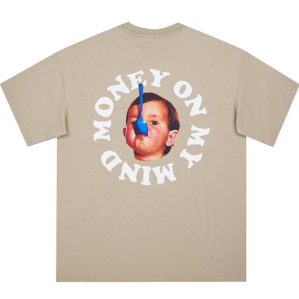 Pure Cotton Short Sleeve T-Shirt in Circular Letter Design - Inspired by 90s Y2K Style, Perfect for Casual Wear
