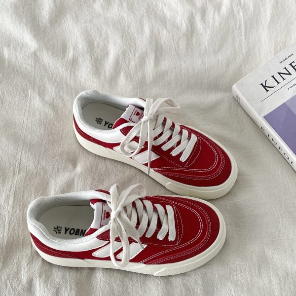 Purple Canvas Sneakers for Women, 2025 Spring Summer Thick-Soled Casual Shoes, Breathable White Student Sneakers