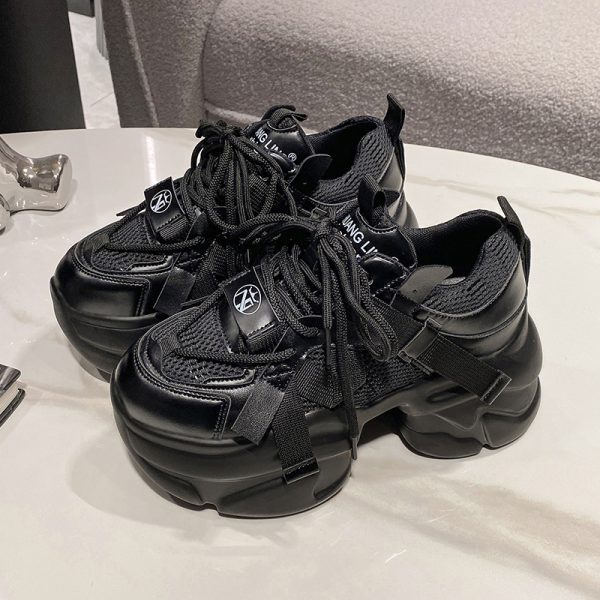 Purple Dad Shoes for Women - Thick-Soled Height-Increasing 8CM Casual Sports Sneakers for Spring and Autumn 2024