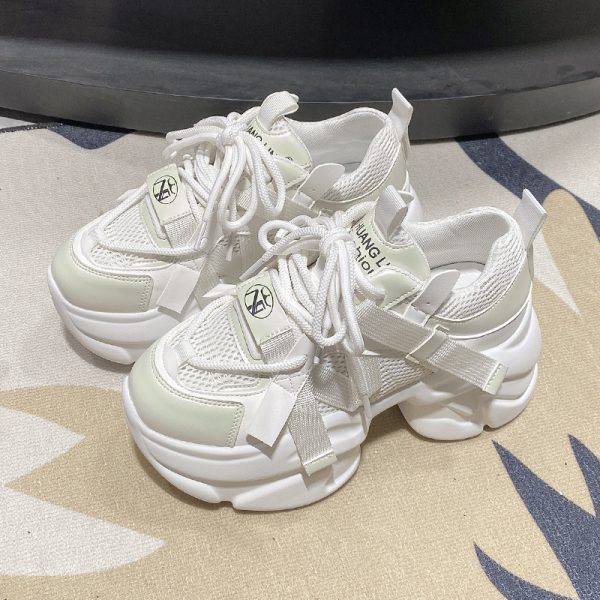 Purple Dad Shoes for Women - Thick-Soled Height-Increasing 8CM Casual Sports Sneakers for Spring and Autumn 2024