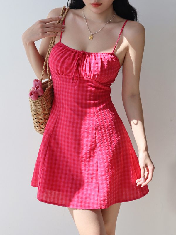 Purple Floral Print Velvet Mesh Slip Dress - Retro French Style with Stretch Fabric for Effortless Elegance