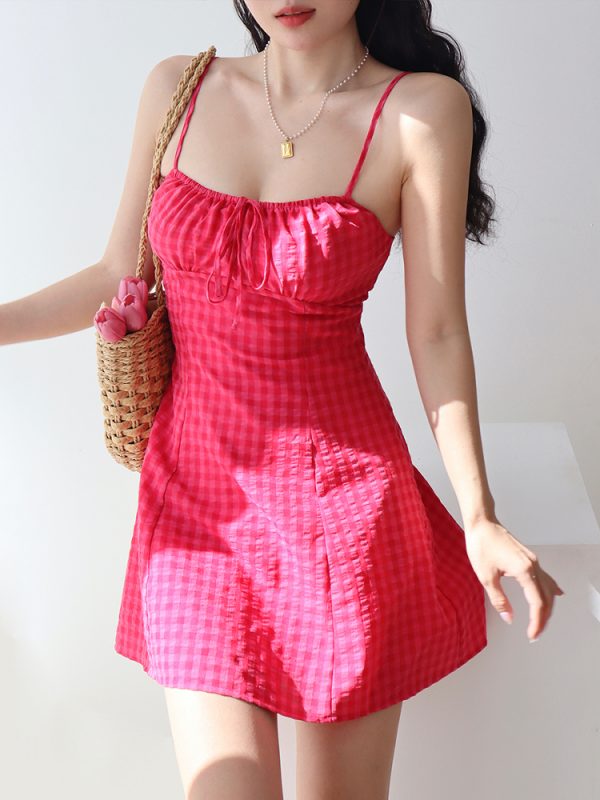 Purple Floral Print Velvet Mesh Slip Dress - Retro French Style with Stretch Fabric for Effortless Elegance