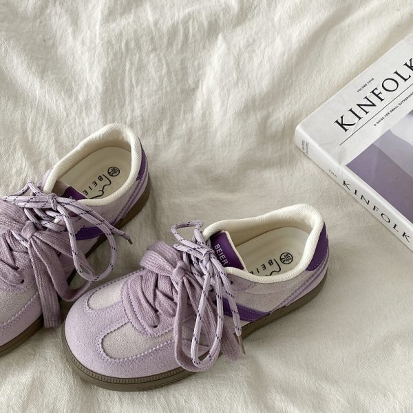 Purple Niche Design Women's Retro Casual Training Shoes - 2025 Ugly Cute Big Head Sneakers for Sports and Everyday Wear