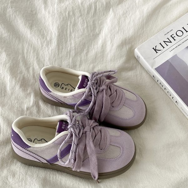 Purple Niche Design Women's Retro Casual Training Shoes - 2025 Ugly Cute Big Head Sneakers for Sports and Everyday Wear
