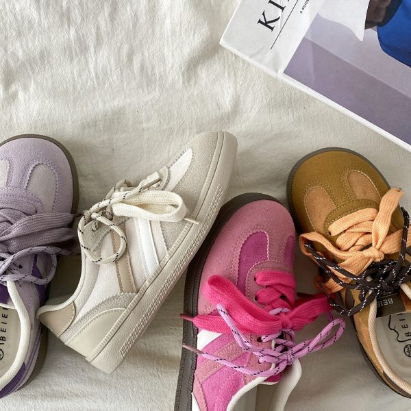 Purple Niche Design Women's Retro Casual Training Shoes - 2025 Ugly Cute Big Head Sneakers for Sports and Everyday Wear