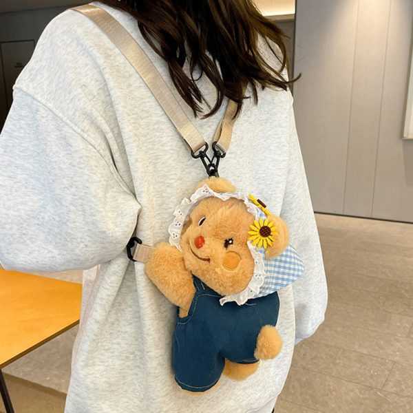 Quirky Cartoon Doll PAPA Bear Crossbody Bag for Women - Cute 2025 Style Phone Bag & Children's Backpack