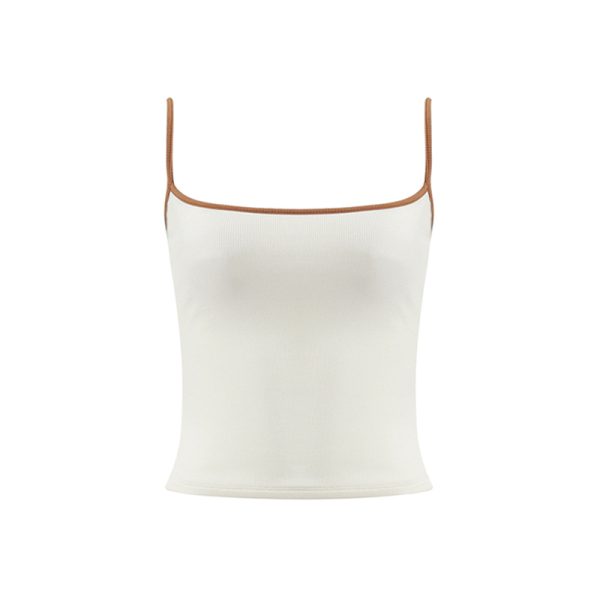 Red Slim Fit Camisole for Women - Stylish Short Top with Chest Pad, Perfect for Layering or Outdoor Wear