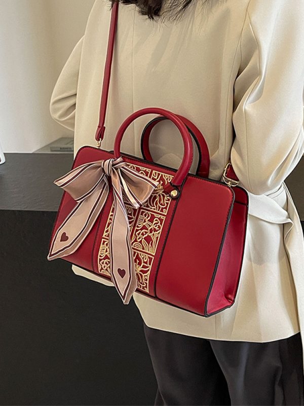 Red Tote Handbag for Women - 2025 High-End Wedding Crossbody Bag, Stylish Shoulder Bag for Bridesmaids and Brides
