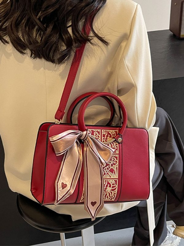 Red Tote Handbag for Women - 2025 High-End Wedding Crossbody Bag, Stylish Shoulder Bag for Bridesmaids and Brides