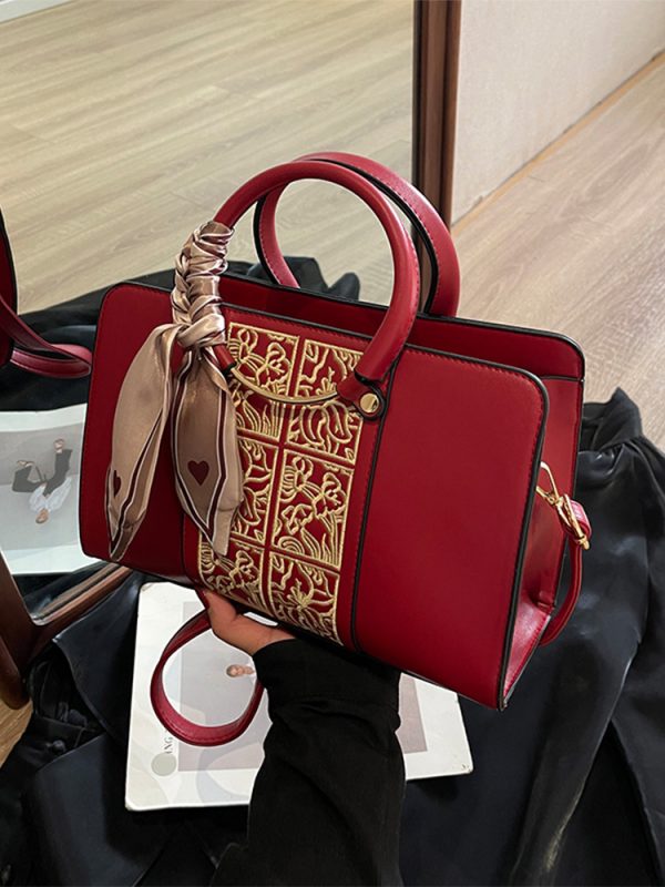 Red Tote Handbag for Women - 2025 High-End Wedding Crossbody Bag, Stylish Shoulder Bag for Bridesmaids and Brides