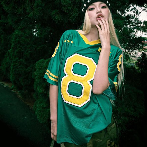 Retro American Sexy Loose Letter Print Short Sleeve Sports T-Shirt for Women - Versatile Casual Top, Y2K Fashion Trend