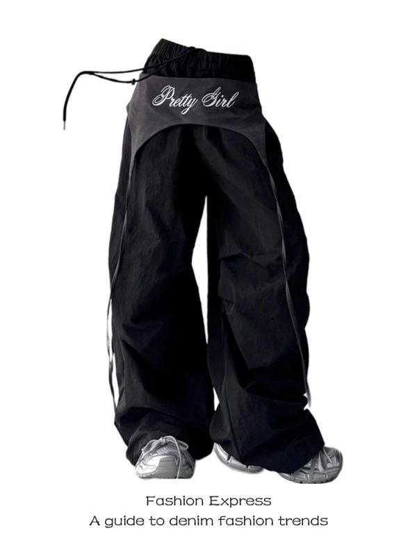 Retro American-Style Women's Wide-Leg Cargo Pants - Summer Casual Loose Straight Leg Jazz Streetwear for Cool Girls