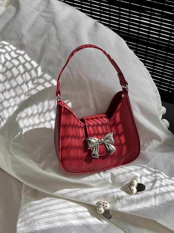 Retro Bow Crossbody Bag for Women - Exquisite Chain Design, Small Handbag, Trendy Niche Style for 2025