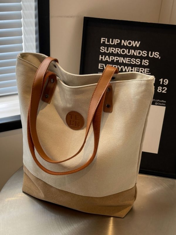 Retro Canvas Tote Bag for Women, 2025 Fashion Large Capacity Shoulder Bag, Versatile Commuter Style