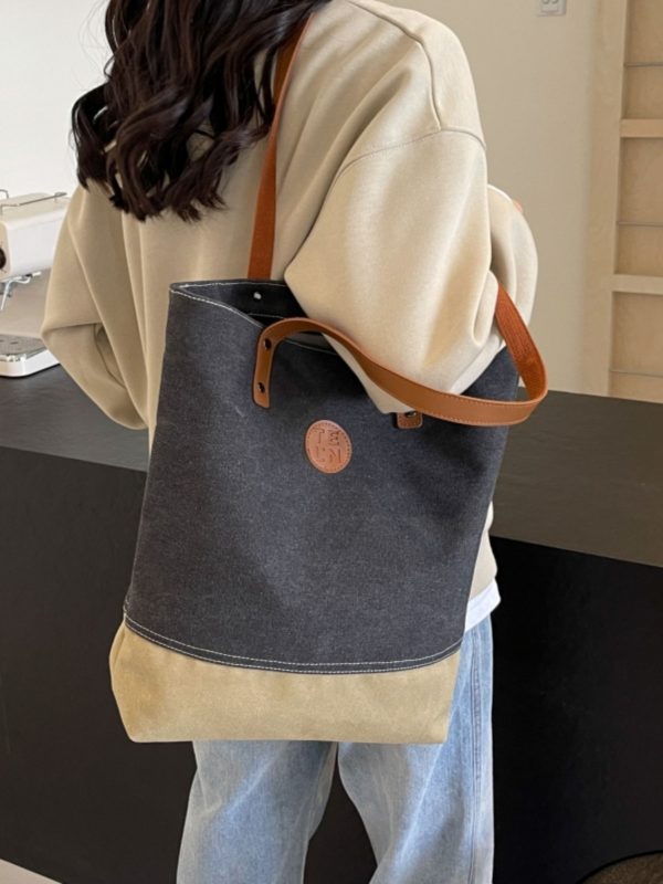 Retro Canvas Tote Bag for Women, 2025 Fashion Large Capacity Shoulder Bag, Versatile Commuter Style