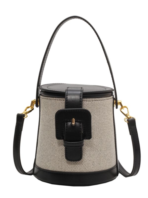 Retro Color-Blocking Women's Casual Bucket Bag - Trendy Crossbody Handbag for Summer 2025, Chic Niche Style