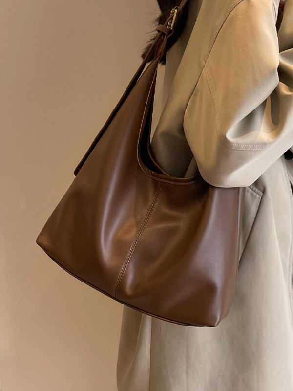 Retro Commuter Underarm Bag for Women - 2025 Autumn Winter Versatile Tote Shoulder Bag with High-End Feel