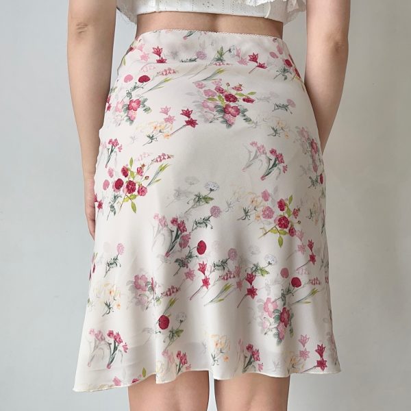 Retro Floral Print A-Line Fishtail Skirt for Women - European and American Style Summer Half-Length Bodycon Skirt