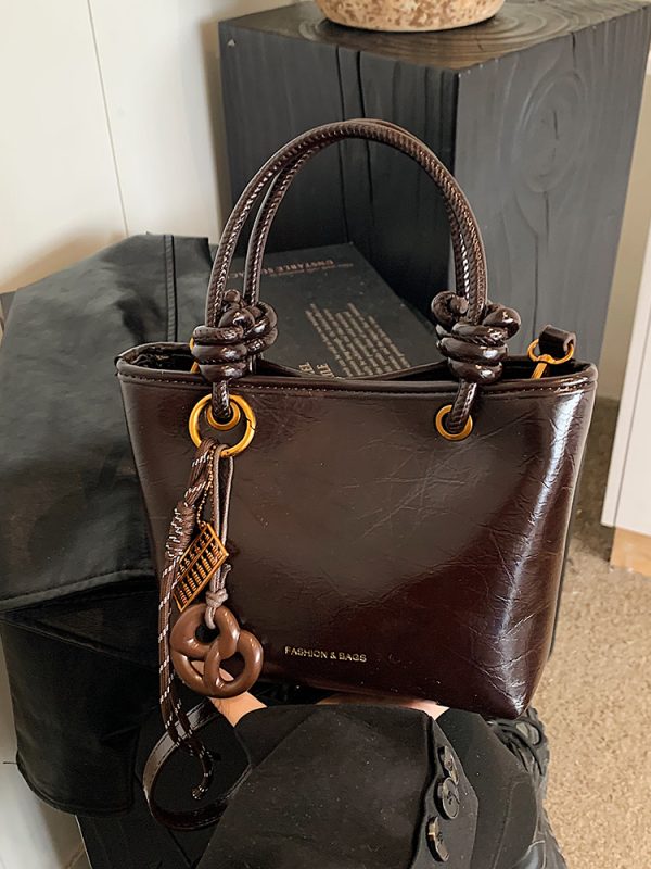 Retro Handheld Bucket Bag for Women - Minimalist Casual Shoulder Bag, 2025 Autumn Winter Style, Korean Fashion Trend