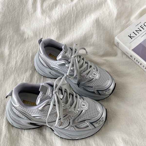 Retro Hong Kong Style Thick-Soled Height-Increasing Dad Shoes for Women - Trendy, Lightweight, Versatile Casual Sports Footwear