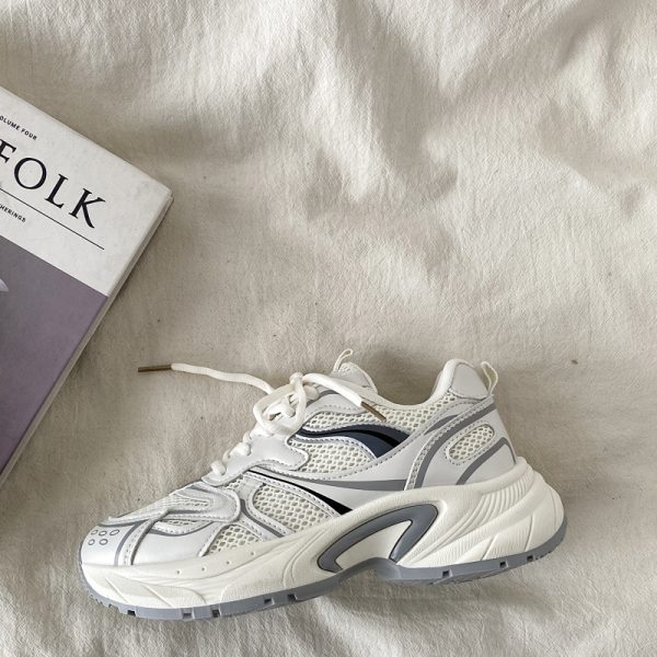 Retro Hong Kong Style Thick-Soled Height-Increasing Dad Shoes for Women - Trendy, Lightweight, Versatile Casual Sports Footwear