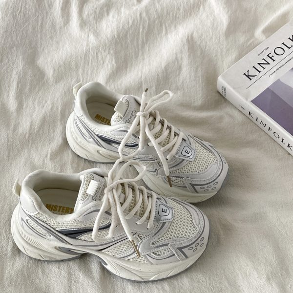 Retro Hong Kong Style Thick-Soled Height-Increasing Dad Shoes for Women - Trendy, Lightweight, Versatile Casual Sports Footwear