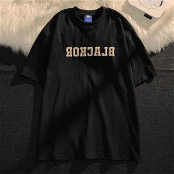 Retro Japanese-Style Pure Cotton Short Sleeve T-Shirt for Men & Women, Plus Size, Loose-Fitting Harajuku Couple Fashion