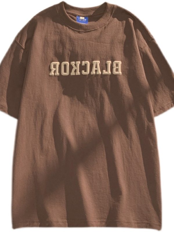 Retro Japanese-Style Pure Cotton Short Sleeve T-Shirt for Men & Women, Plus Size, Loose-Fitting Harajuku Couple Fashion