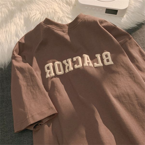 Retro Japanese-Style Pure Cotton Short Sleeve T-Shirt for Men & Women, Plus Size, Loose-Fitting Harajuku Couple Fashion