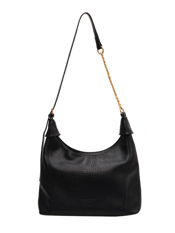 Retro Lychee Pattern Tote Bag for Women - Large Capacity Shoulder Bag for Commuting - 2025 Fashion Trend