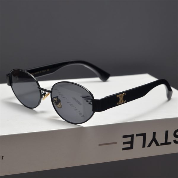 Retro Metal Punk Oval Frame Sunglasses for Men and Women - Trendy High-End Sunglasses for Round Faces, European American Style
