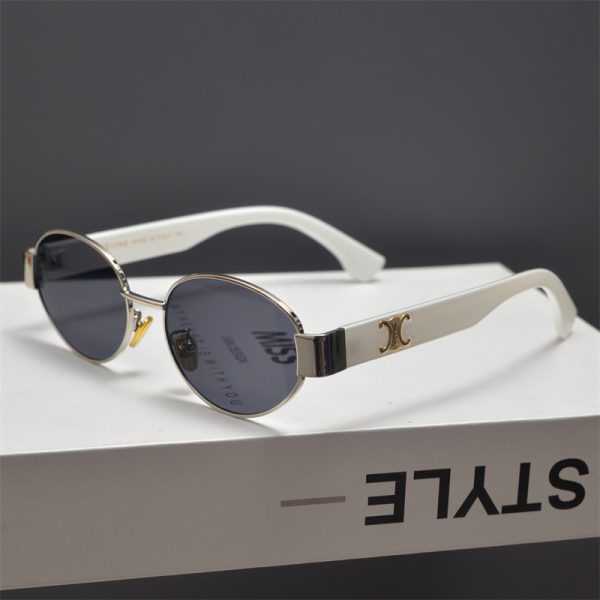Retro Metal Punk Oval Frame Sunglasses for Men and Women - Trendy High-End Sunglasses for Round Faces, European American Style