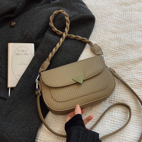 Retro Minimalist Saddle Bag for Women - 2025 Spring Casual Shoulder Bag, Trendy Versatile Design