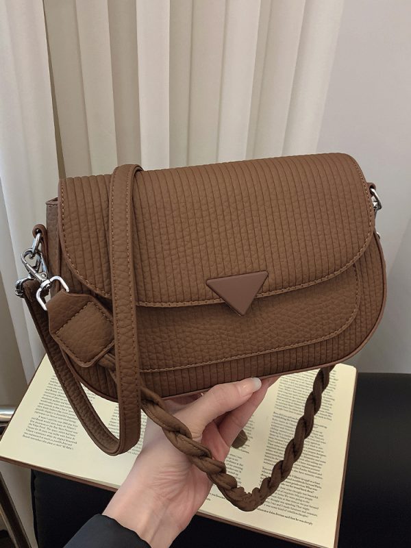 Retro Minimalist Saddle Bag for Women - 2025 Spring Casual Shoulder Bag, Trendy Versatile Design
