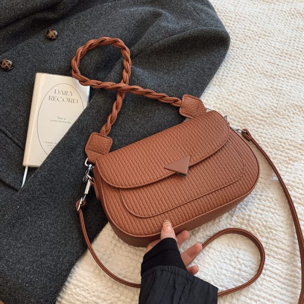 Retro Minimalist Saddle Bag for Women - 2025 Spring Casual Shoulder Bag, Trendy Versatile Design