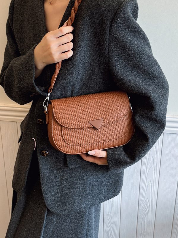 Retro Minimalist Saddle Bag for Women - 2025 Spring Casual Shoulder Bag, Trendy Versatile Design