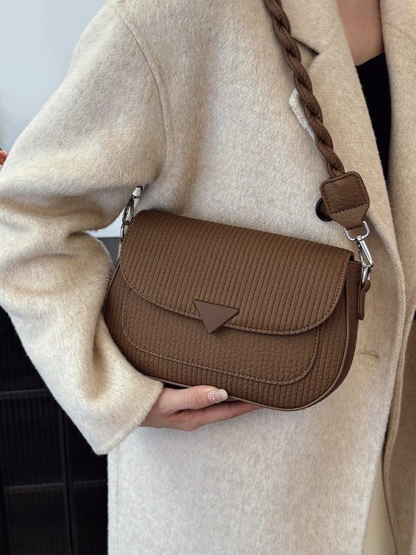 Retro Minimalist Saddle Bag for Women - 2025 Spring Casual Shoulder Bag, Trendy Versatile Design