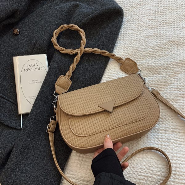 Retro Minimalist Saddle Bag for Women - 2025 Spring Casual Shoulder Bag, Trendy Versatile Design