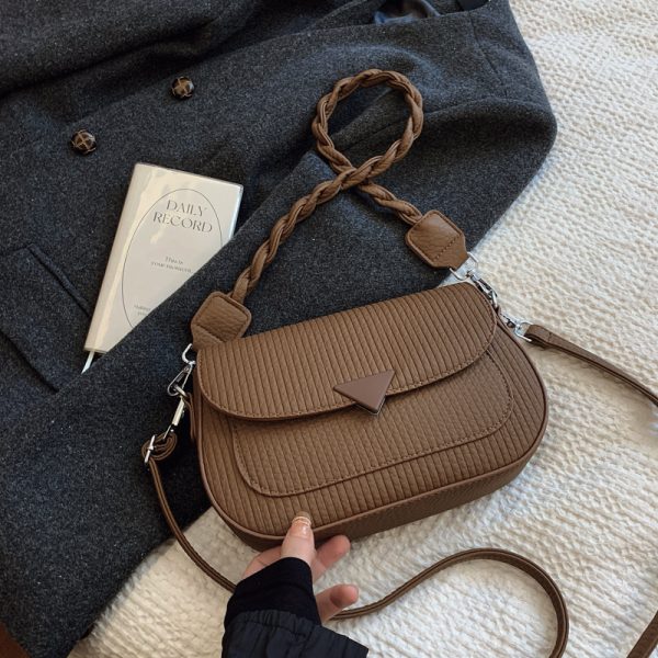 Retro Minimalist Saddle Bag for Women - 2025 Spring Casual Shoulder Bag, Trendy Versatile Design