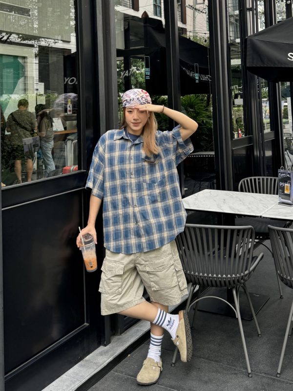 Retro Multi-Pocket Work Shorts for Men and Women - Casual Loose Washed Straight-Leg 5-Point Shorts in Japanese Summer Style