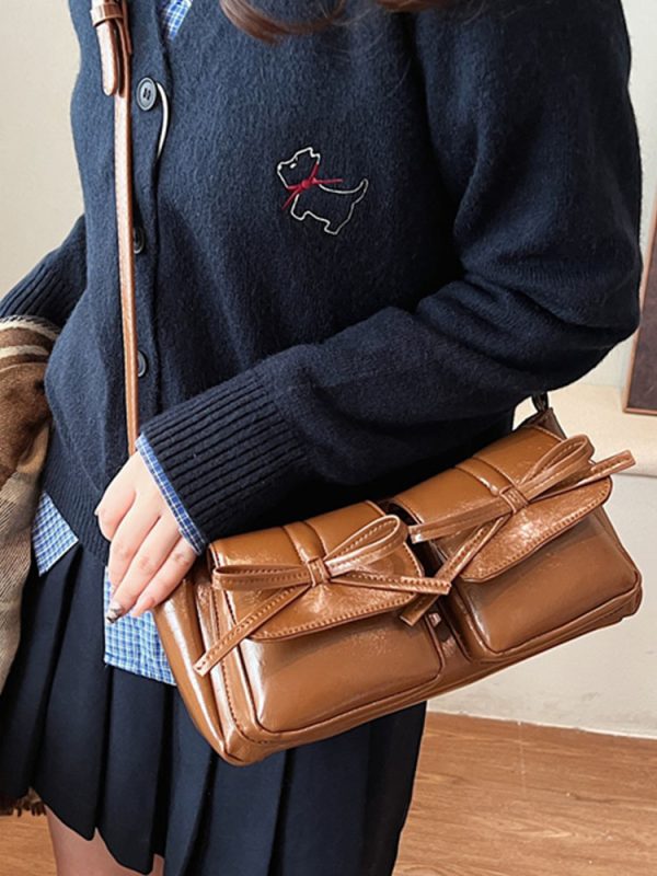 Retro Oil Wax Leather Underarm Bag for Women - 2025 Winter Casual Shoulder Bag, Niche High-End Dumpling Style