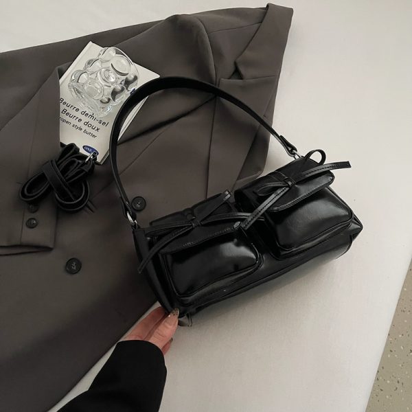 Retro Oil Wax Leather Underarm Bag for Women - 2025 Winter Casual Shoulder Bag, Niche High-End Dumpling Style