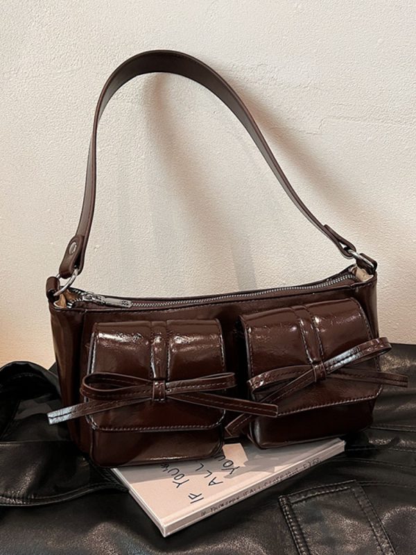 Retro Oil Wax Leather Underarm Bag for Women - 2025 Winter Casual Shoulder Bag, Niche High-End Dumpling Style