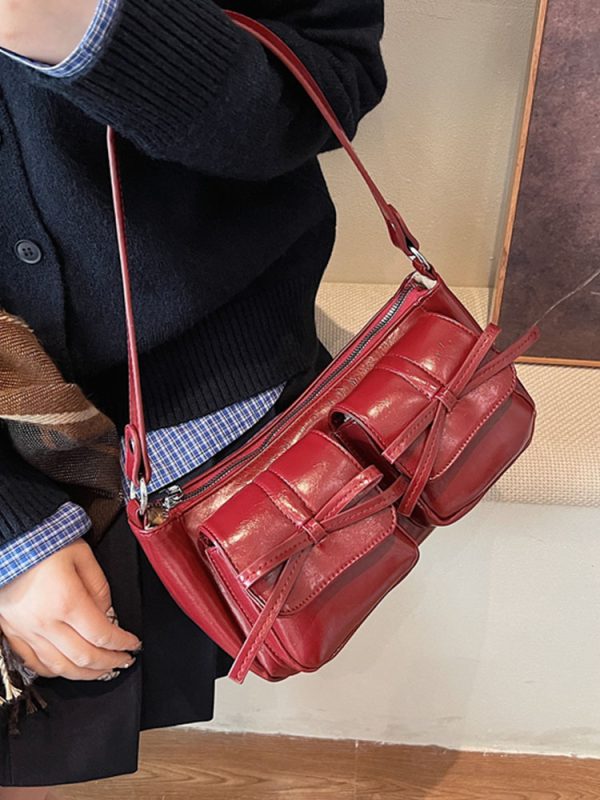 Retro Oil Wax Leather Underarm Bag for Women - 2025 Winter Casual Shoulder Bag, Niche High-End Dumpling Style