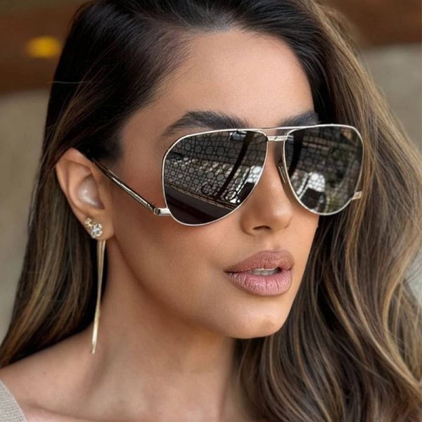 Retro Oversized Punk Double-Bridge Sunglasses for Women - High-End Round Face Frog Glasses for Hip-Hop and Party Style