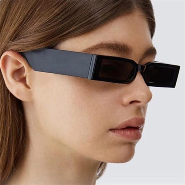 Retro Rectangular Narrow-Frame Sunglasses for Men and Women - Trendy Hip-Hop Street Style, Disco-Inspired Fashion Eyewear