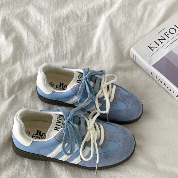 Retro Red Training Shoes for Women - 2025 Spring Versatile Flat Sneakers, Casual Sports Shoes in Y2K Style