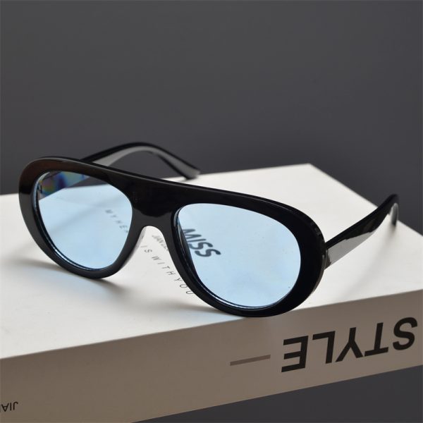 Retro Round Face Frog Sunglasses in Orange Tea Color - Unisex Slimming Fashion for Hip-Hop & Party Style